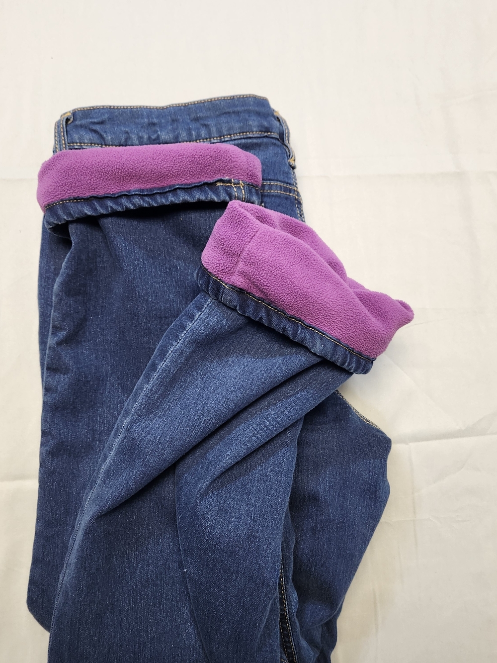 Bit & Bridle Womens 10 Fleece Lined Jeans Straight Leg Stretch Blue Warm - Picture 7 of 7